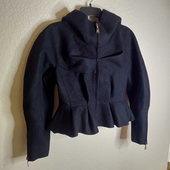 Louis Vuitton crop peplum hooded wool blend jacket sz 38/6 - Picture 2 of 16